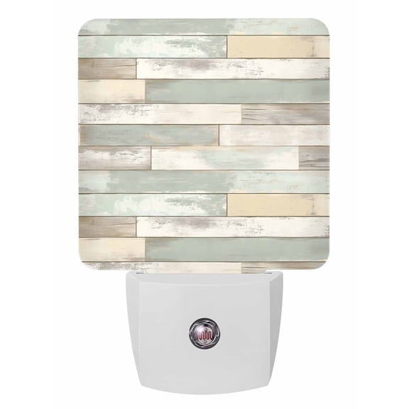 Night Lights Auto Sensor Sage Green Wood Grain Plug-in LED Nightlights Lamp Dusk to Dawn for Living Room, Bedroom, Bathroom, Hallway, Stairways Home Wall Decor, Rustic Retro Wooden Night Light