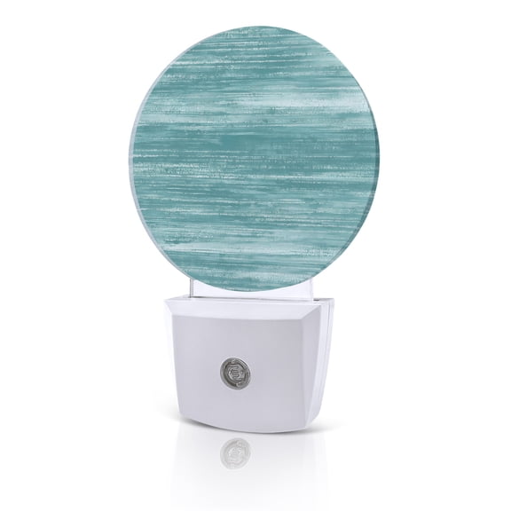 Night Lights Auto Sensor Teal Green Night Light Ombre Abstract Texture Round Lamp Plug-in LED Nightlights Dusk to Dawn for Living Room Bedroom Bathroom Hallway Home Wall Decor