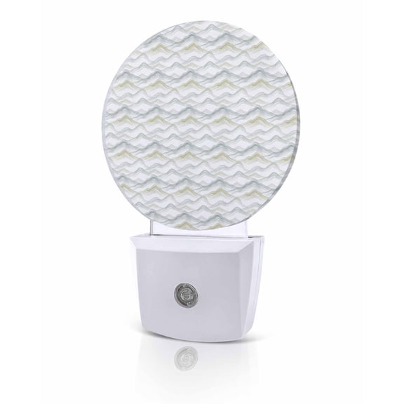 Night Lights Auto Sensor Waves Mountain Night Light Abstract Ocean Mist Rippes Round Lamp Plug-in LED Nightlights Dusk to Dawn for Living Room Bedroom Bathroom Hallway Home Wall Decor