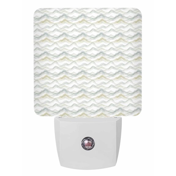 Night Lights Auto Sensor Waves Mountain Plug-in LED Nightlights Lamp Dusk to Dawn for Living Room, Bedroom, Bathroom, Hallway, Stairways Home Wall Decor, Abstract Ocean Mist Rippes Night Light
