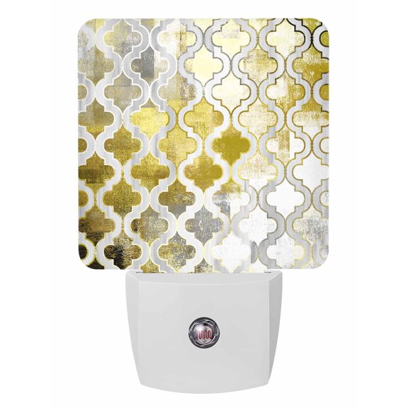 Night Lights Auto Sensor Yellow Morocco Pattern Plug-in LED Nightlights Lamp Dusk to Dawn for Living Room, Bedroom, Bathroom, Hallway, Stairways Home Wall Decor, Abstract Graffiti Art Night Light