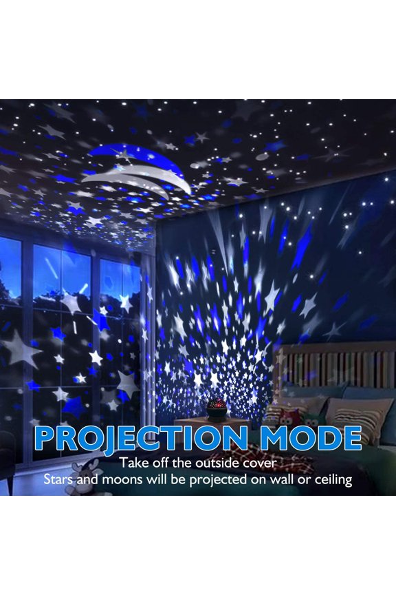 Night Lights for Kids, Star Night Light Projector for Kids Room, 360 Degree Rotation - 4 LED Bulbs 12 Light Color Changing, Christmas Birthday Gifts for Kids, Glow in The Dark Stars - Purple