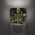 Night Lights Lamp With Dusk To Dawn Sensor, Sugar Skull Flower Vintage
