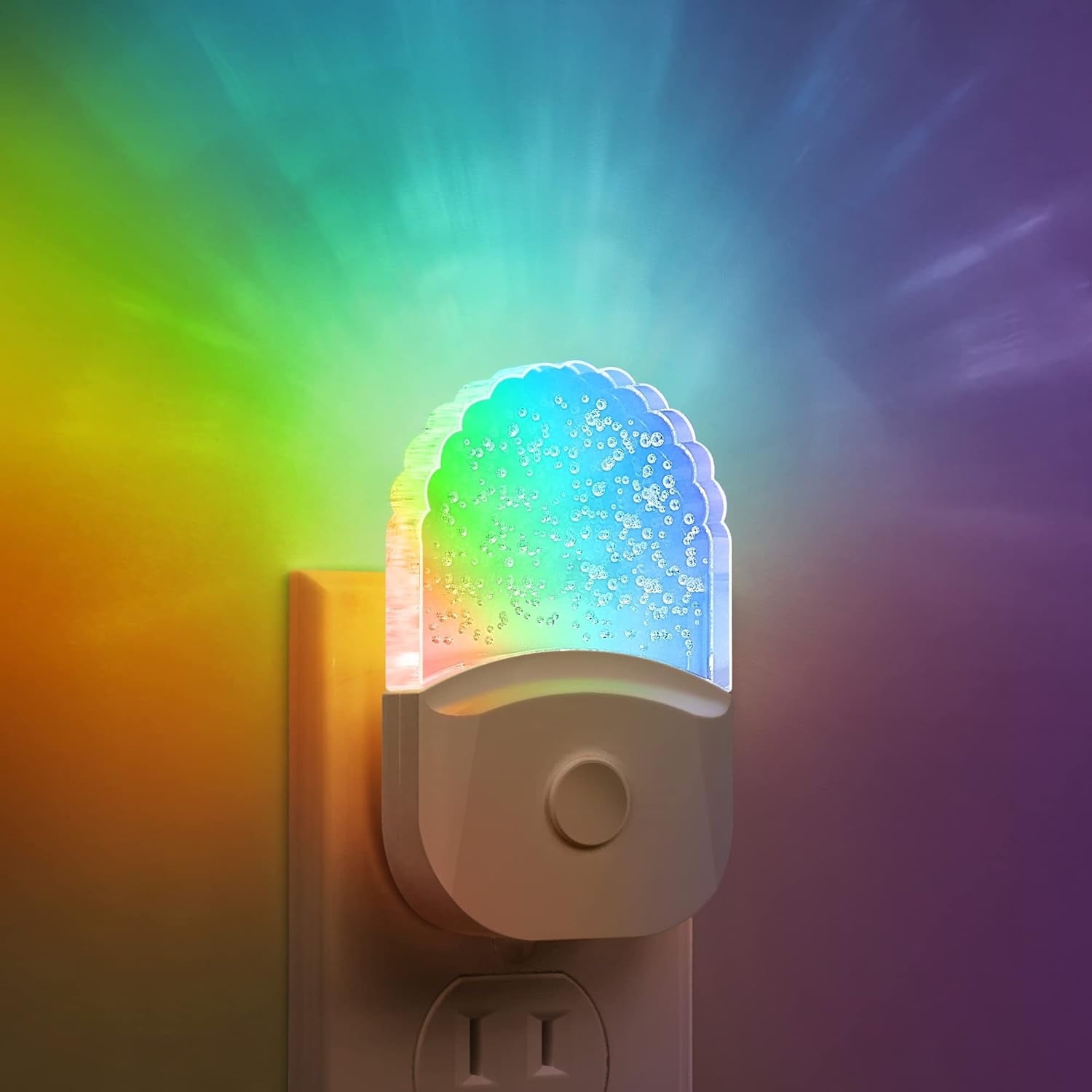 Night Lights Plug Into Wall , Color Changing Night Light for Kids, 8-Color RGB LED Nightlight with Dusk to Dawn Sensor for Bathroom Decor, Children Room, Gift