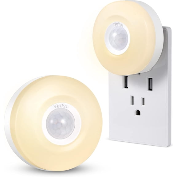 Night Lights Plug Into Wall,200Lumen Super Bright Plug in Motion Sensor Light Indoor,Smart Plugin Motion Activated Nightlights for Bathroom, Hallway(Warm White 2Pack)