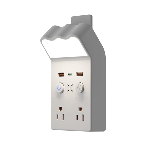 Night Lights Plug into Wall, 3 Color Changing LED Night Light with USB & Type-C, Multi Plug Outlet Extender with Phone Holder, Grounded Wall Outlet Adapter for Bedroom, Bathroom, Kitchen