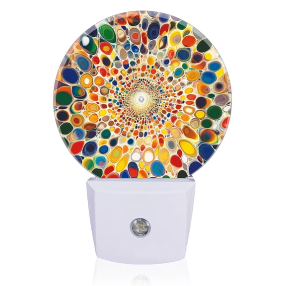 Night Lights Plug Into Wall, Abstract Art Of Irregular Ovals LED Night Lights Lamp with Dusk to Dawn Sensor for Kids Room, Bedroom, Bathroom, Kitchen, Hallway