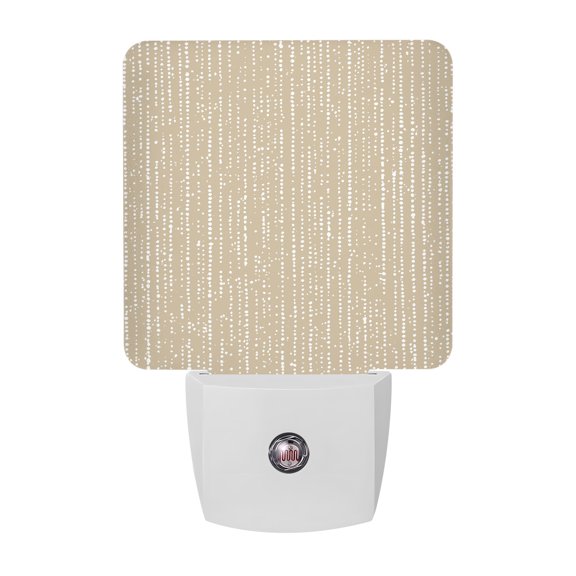 Night Lights Plug into Wall, Abstract Polka Dot LED Night Light with Dusk to Dawn Sensor, Geometric Dotted Stripes Rustic Beige Decorative Nightlight for Hallway Bathroom Kitchen