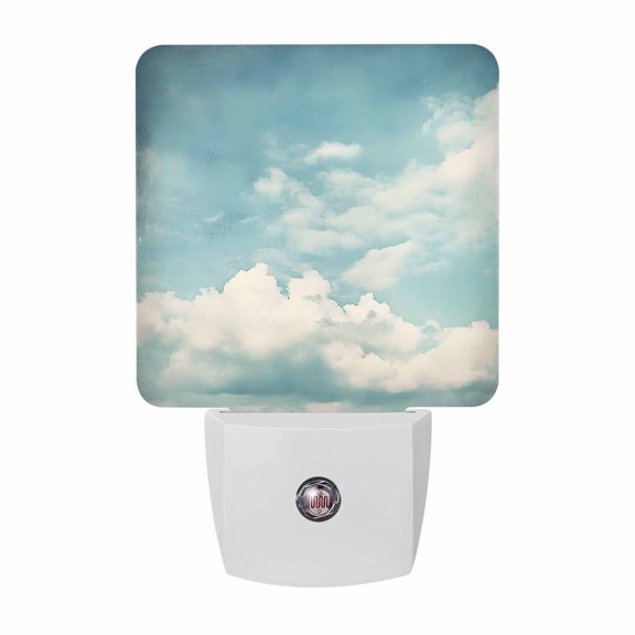 Night Lights Plug into Wall, Blue Sky LED Night Light with Dusk to Dawn Sensor, Modern Vintage Nature Scenery Decorative Nightlight for Hallway Bathroom Kitchen