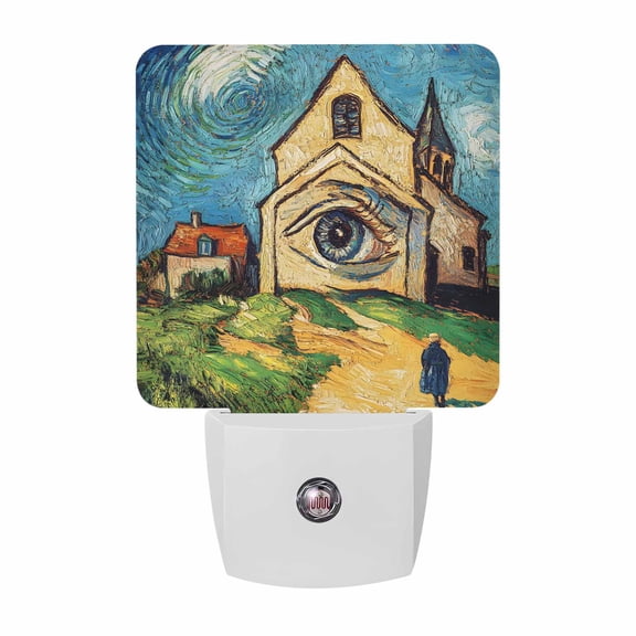 Night Lights Plug into Wall, Blue Starry LED Night Light with Dusk to Dawn Sensor, Modern Abstract Art Decorative Nightlight for Hallway Bathroom Kitchen
