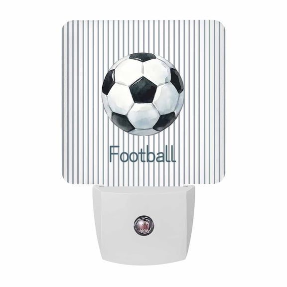Night Lights Plug into Wall, Circle Footballs Striped LED Night Light with Dusk to Dawn Sensor, Black White Stripes Geometric Decorative Nightlight for Hallway Bathroom Kitchen