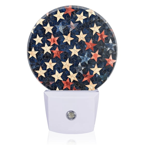 LED Night Lights Lamp with Dusk to Dawn Sensor, Colorful Five-Pointed Stars Closely Aligned Night Light Plug Into Wall for Kids Room, Bedroom, Bathroom, Kitchen, Hallway