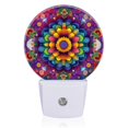 thumbnail image 1 of Light Sensor of LED Night Light, Colorful Mandala Style Flower Night Light Plug Into Wall for Kids Room, Bedroom, Bathroom, Kitchen, 1 of 4
