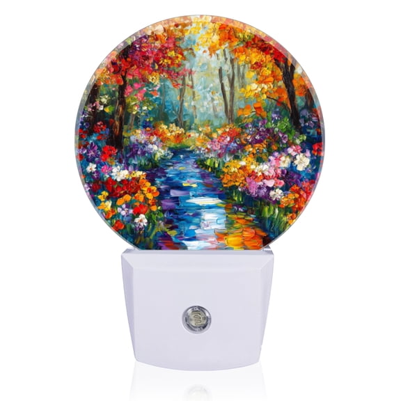 Light Sensor of LED Night Light, Enchanting Floral Forest Path Night Light Plug Into Wall for Kids Room, Bedroom, Bathroom, Kitchen