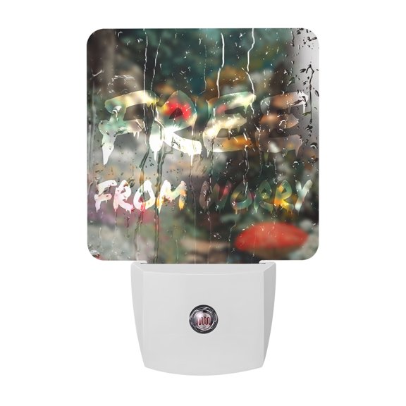 Night Lights Plug into Wall, Funny LED Night Light with Dusk to Dawn Sensor, Modern Abstract Glass Chic Rains Decorative Nightlight for Hallway Bathroom Kitchen