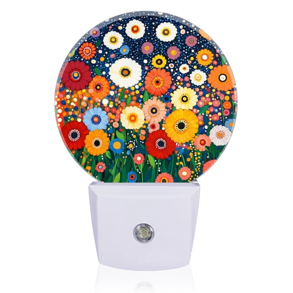 Night Lights Plug Into Wall, Gorgeous Polka - Dotted Blooms LED Night Lights Lamp with Dusk to Dawn Sensor for Kids Room, Bedroom, Bathroom, Kitchen, Hallway