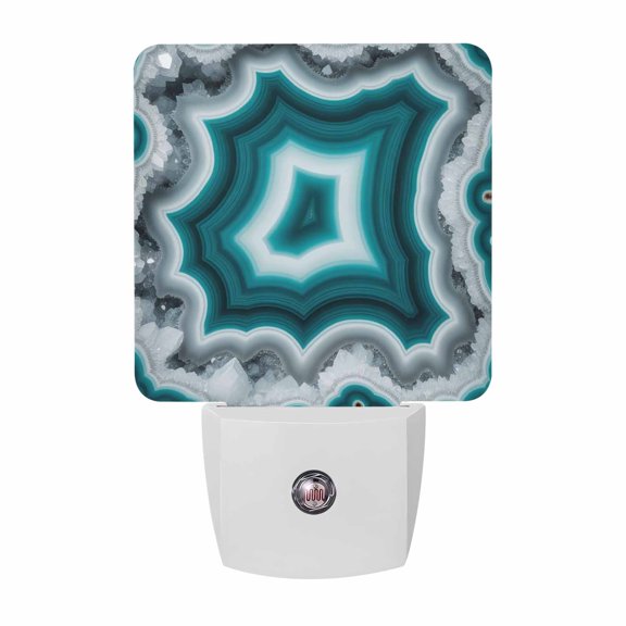 Night Lights Plug into Wall, Green Agate LED Night Light with Dusk to Dawn Sensor, Ombre Modern Abstract Art Decorative Nightlight for Hallway Bathroom Kitchen