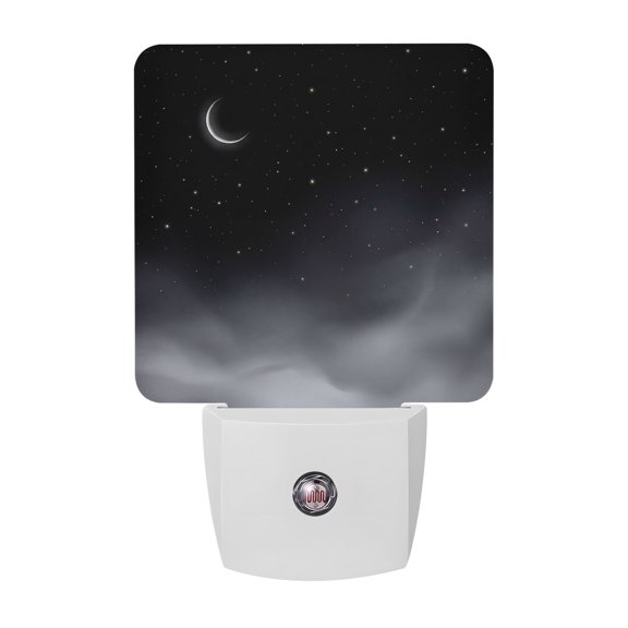 Night Lights Plug into Wall, Night Stars Moon LED Night Light with Dusk to Dawn Sensor, Modern Abstract Art Cloud Fog Decorative Nightlight for Hallway Bathroom Kitchen