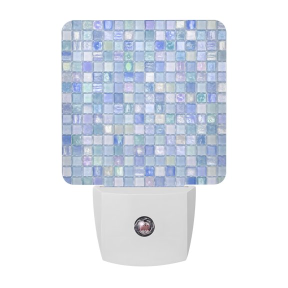 Night Lights Plug into Wall, Purple Geometric LED Night Light with Dusk to Dawn Sensor, Rustic Abstract Stained Glass Lattice Decorative Nightlight for Hallway Bathroom Kitchen