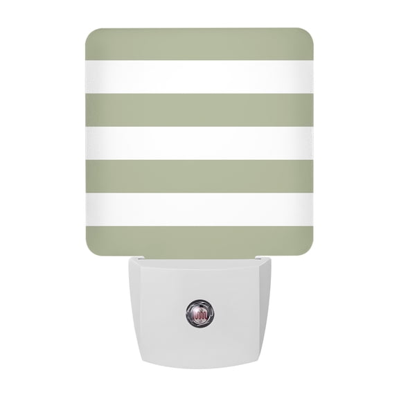 Night Lights Plug into Wall, Sage Green Stripes LED Night Light with Dusk to Dawn Sensor, Geometric Horizon Lines Modern Simple Art Decorative Nightlight for Hallway Bathroom Kitchen
