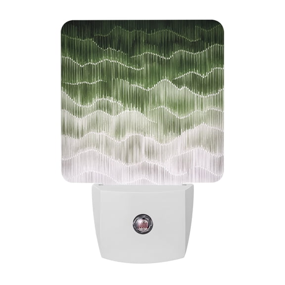 Night Lights Plug into Wall, Sage Green Stripes LED Night Light with Dusk to Dawn Sensor, Modern Abstract Art Waves Decorative Nightlight for Hallway Bathroom Kitchen