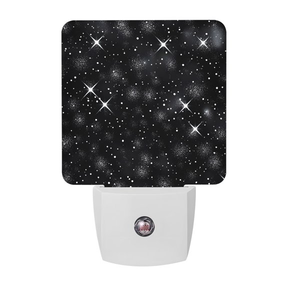 Night Lights Plug into Wall, Starry Sky LED Night Light with Dusk to Dawn Sensor, Modern Black Abstract Dots Stars Aesthetic Decorative Nightlight for Hallway Bathroom Kitchen