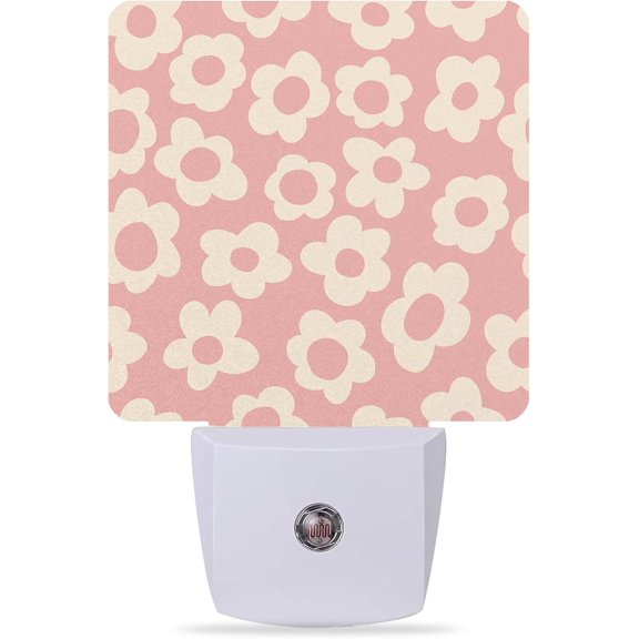Night Lights Plug into Wall Vintage Groovy Flowers Night Lights Dusk to Dawn Sensor Led Lamp for Women Men,Led Lights for Stairway/Hallway/Bedroom,0.5W