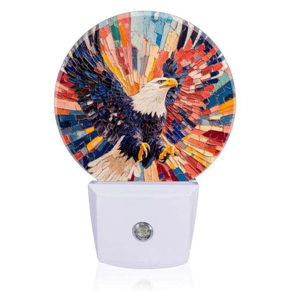 Light Sensor of LED Night Light, Vivid Rainbow - Hued Eagle Night Light Plug Into Wall for Kids Room, Bedroom, Bathroom, Kitchen