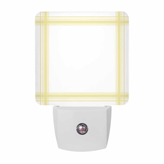 Night Lights Plug into Wall, Yellow Grid LED Night Light with Dusk to Dawn Sensor, Modern Simple Stripes Lines Pattern Decorative Nightlight for Hallway Bathroom Kitchen