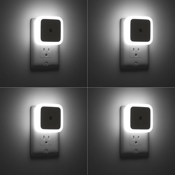 Night Lights Plug into Wall 4-Pack, Nightlight Plug in Night Light, Dusk to Dawn Night Lamp Led Night Light for Bedroom, Bathroom, Hallway Warm White