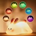 thumbnail image 1 of Night Lights Rabbit Light 2024 New Cute Silicone Baby Animal Night Lamp Rabbit Night Light For Kids 3 Level Dimmable Nursery Bunny Nightlight Bedside Lamp For Breastfeeding White, 1 of 9
