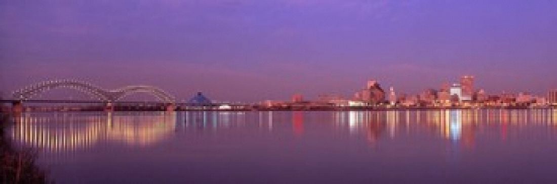 Night Memphis TN Canvas Art - Panoramic Images (18 x 6)
