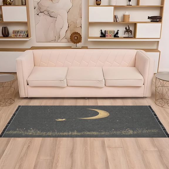 Night Moon 72x23.5" Bedroom Runner Rug, Durable and Non-Slip for Hallways and Living Rooms