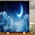 thumbnail image 1 of Night Moon Earth Starry Sky Fabric Shower Curtain Waterproof Bathroom Curtains Space Universe Decorate Curtains With 12 Hooks, 1 of 4