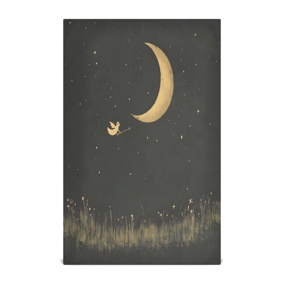Night Moon Kitchen Towels Set of 4 Tea Towels for Kitchen Decorative Waffle Dishcloths 28x18in