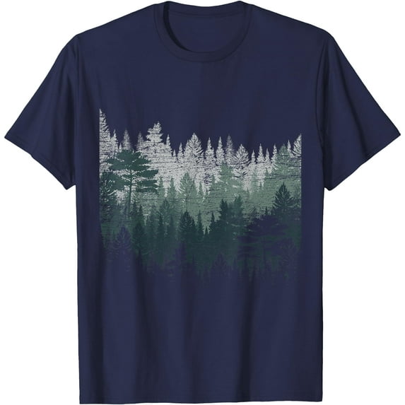 Night Nature Wildlife Trees Outdoor Forest Unisex T-Shirt for Men Women Kids Toddler,Navy Color,Size XL