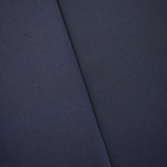 Night Navy Blue Wool Blend Twill Jacketing, Fabric By the Yard