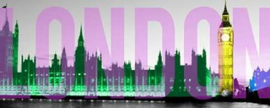 Night Neon London Canvas Art - Gail Peck (24 x 48)
