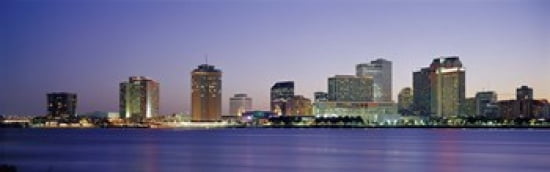 Night New Orleans LA Canvas Art - Panoramic Images (36 x 12)