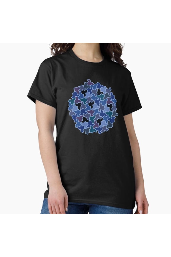 Night Ocean Einstein Tile Pattern Abstract Geometric Modern Design T-Shirt, for Men & Women, up to Size 5XL