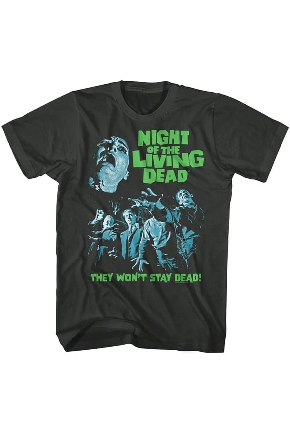 Night of the Living Dead Zombies Stay Dead Men's T Shirt (Charcoal, AdultL)
