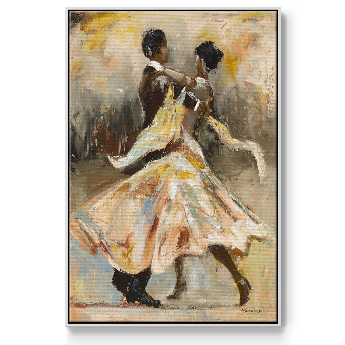 Night Out Framed Premium Gallery Wrapped Canvas - Ready to Hang - 17 x 25 - White Floating Frame