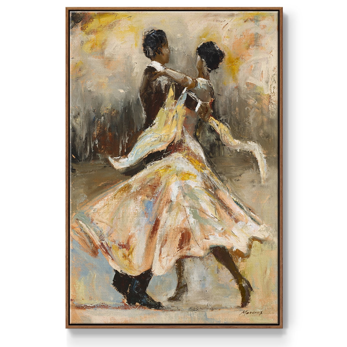 Night Out Framed Premium Gallery Wrapped Canvas - Ready to Hang - 27 x 41 - Walnut Floating Frame
