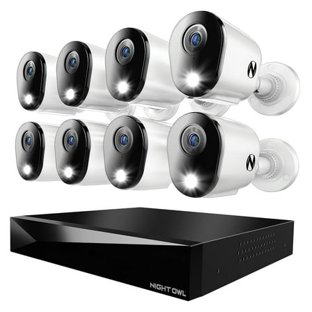 Night Owl 12 Channel DVR Security System with 2TB Hard Drive and 8 Wired 4K Resolution Cameras