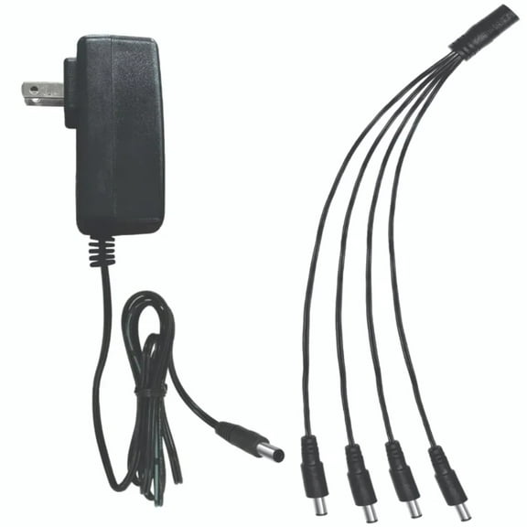 Night Owl 15V-1.6A Camera Power Adapter with 4-Way Power Splitter - Powers up to 4 Cameras