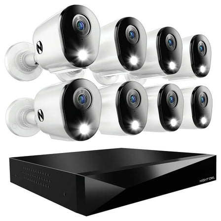 Night Owl 2-Way Audio 12 Channel DVR Security System with 2TB Hard Drive and 8 Wired 2K Deterrence Cameras