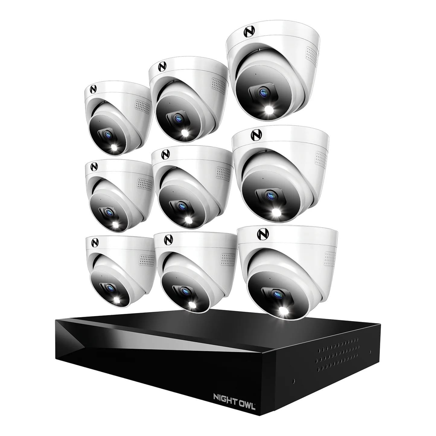 Night Owl 2-Way Audio 20 Channel 2TB DVR Security System and 9 Wired 4K Resolution Dome Cameras
