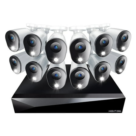 Night Owl 2-Way Audio 20 Channel DVR Security System with 1TB Hard Drive and 12 Wired 1080p Deterrence Cameras