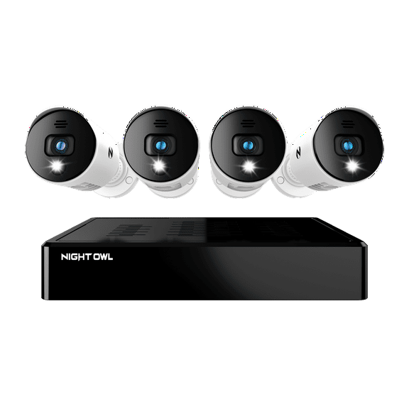 Night Owl 8 Channel Bluetooth DVR with 4 Wired 1080p HD Spotlight Cameras with Audio and 1TB Hard Drive