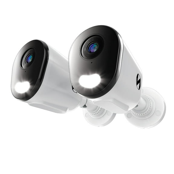 Night Owl Add On Wired IP 4K Deterrence Cameras with 2-Way Audio - 2 Pack - White